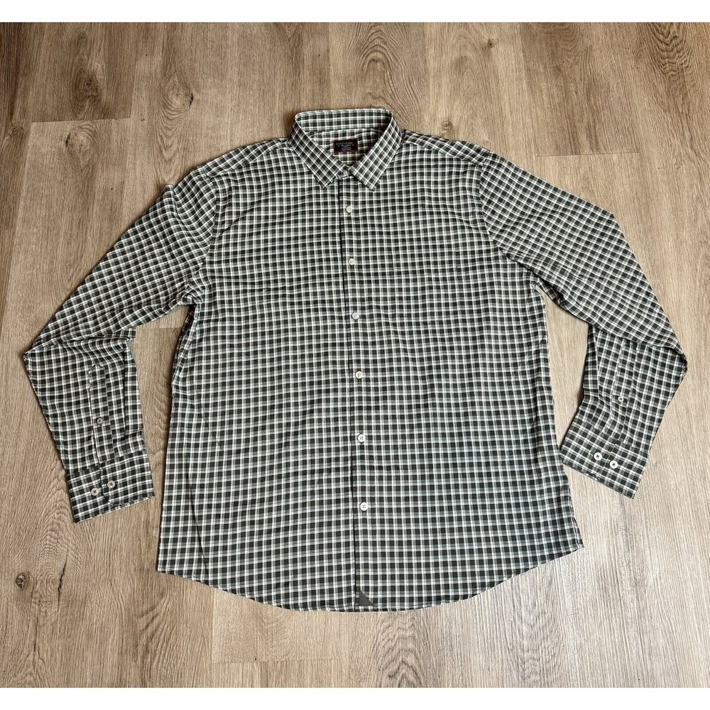 UNTUCKit Stuhlmuller Shirt Men's 2XL Green Check L/S Button Up Polyester‎